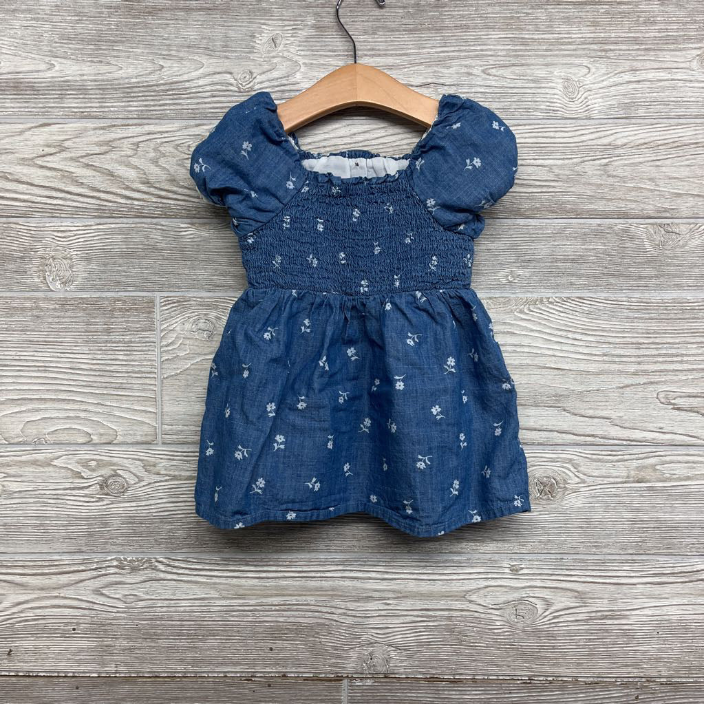 Smocked Puff Sleeve Shirt Flowers 18M