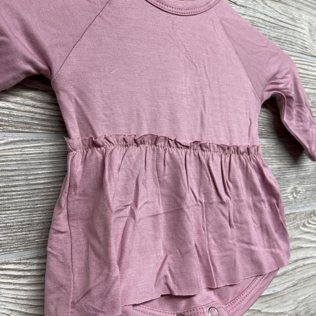 NEW LS Bamboo Skirted Bodysuit 0-3M