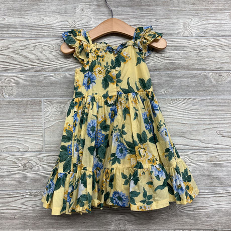 Nw/oT Flutter Sleeve Dress Flowers 18-24M