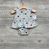NEW Flutter Sleeve Skirted Bodysuit Hearts 3M