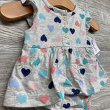 NEW Flutter Sleeve Skirted Bodysuit Hearts 3M