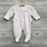 NEW Velvet Sleeper Embroidered Flowers 3-6M