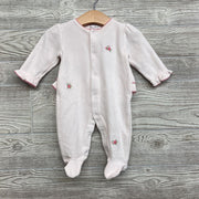 NEW Velvet Sleeper Embroidered Flowers 3-6M