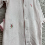 NEW Velvet Sleeper Embroidered Flowers 3-6M