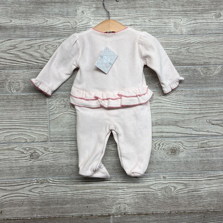 NEW Velvet Sleeper Embroidered Flowers 3-6M