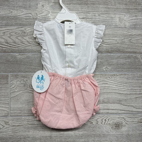 NEW Handmade Flutter Sleeve Shirt & Textured Bloomers 9M *