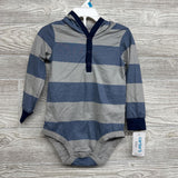 NEW LS Henley Bodysuit W/ Hood Stripes 24M