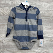 NEW LS Henley Bodysuit W/ Hood Stripes 24M