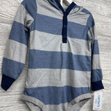 NEW LS Henley Bodysuit W/ Hood Stripes 24M