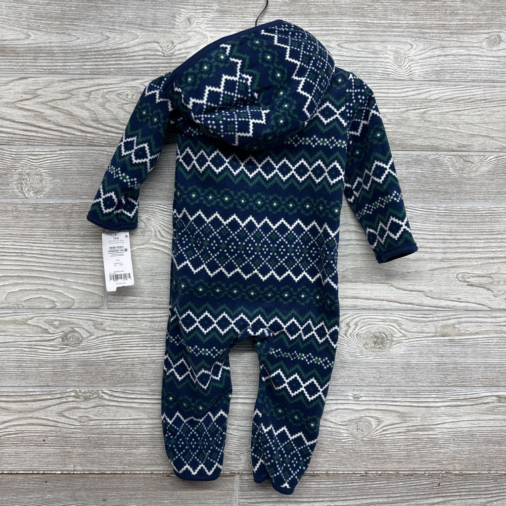 NEW LS Fleece Outfit W/ Hood Nordic 12M