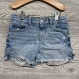 Denim Shorts Embroidered Flowers Frayed 8