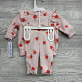 NEW Crewneck Ruffles & Ribbed Leggings Flowers NB