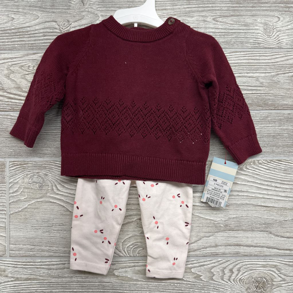NEW Sweater & Leggings Flowers NB