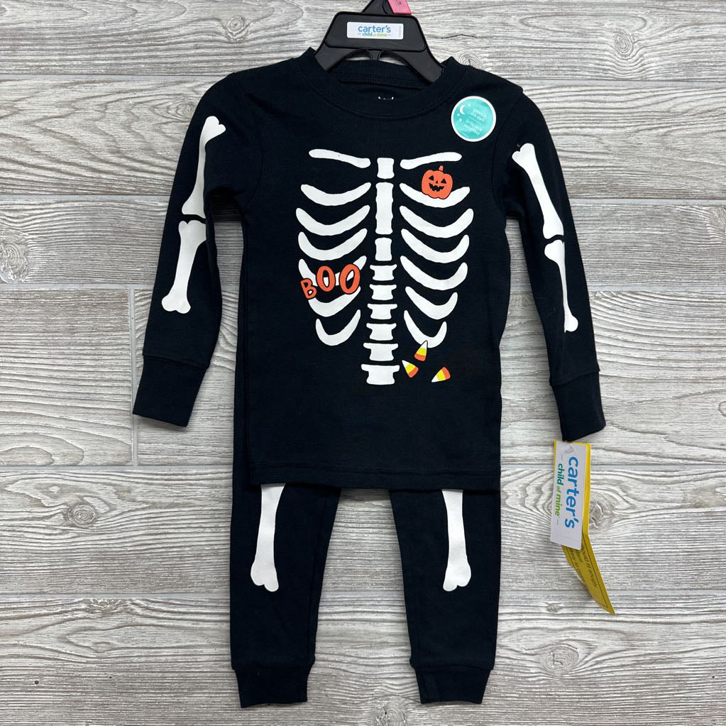 NEW 2 Pc LS PJs Skeleton Boo 18M