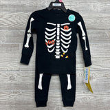 NEW 2 Pc LS PJs Skeleton Boo 18M