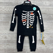 NEW 2 Pc LS PJs Skeleton Boo 18M