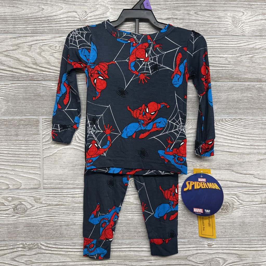 NEW 2 Pc LS Bamboo PJs Spider-Man 12M
