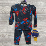 NEW 2 Pc LS Bamboo PJs Spider-Man 12M
