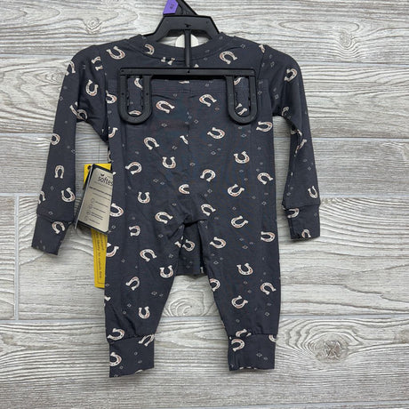 NEW 2 Pc LS Bamboo PJs Horseshoes 12M