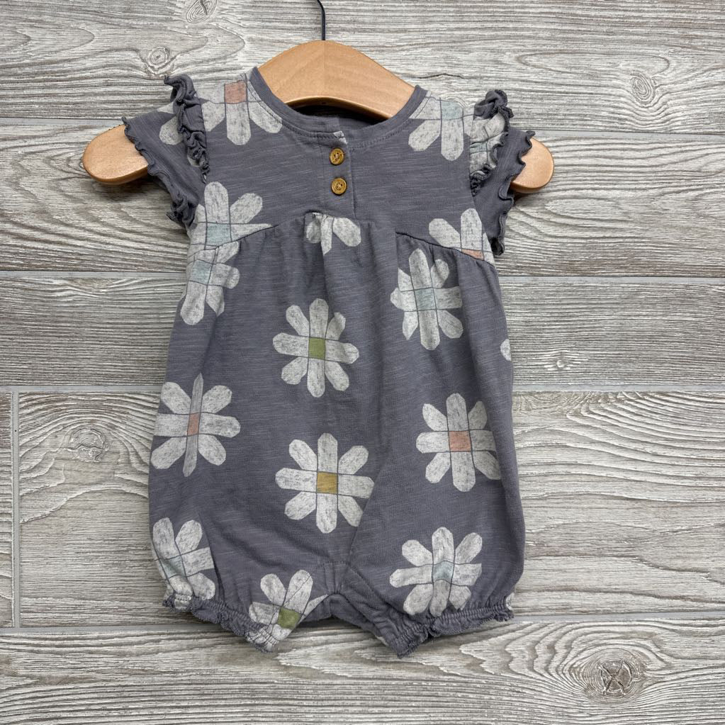 Flutter Sleeve Bubble Romper Flowers 6M