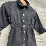 LS Denim Button Up Dress Frayed 12M