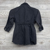 LS Denim Button Up Dress Frayed 12M