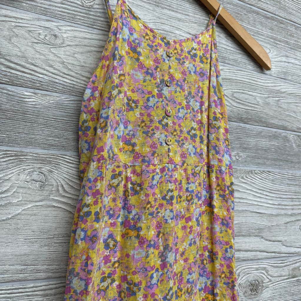 Tank Dress Flowers Buttons 6-6X