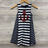 Tank Dress Stripes Anchor 7-8