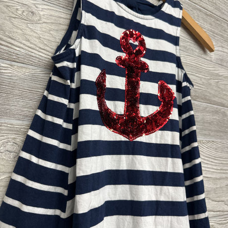 Tank Dress Stripes Anchor 7-8