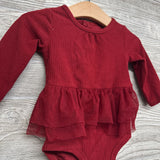 LS Ribbed Tulle Skirted Bodysuit 6M