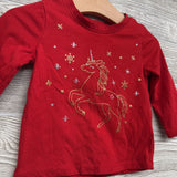 LS Shirt Glitter Unicorn 12M