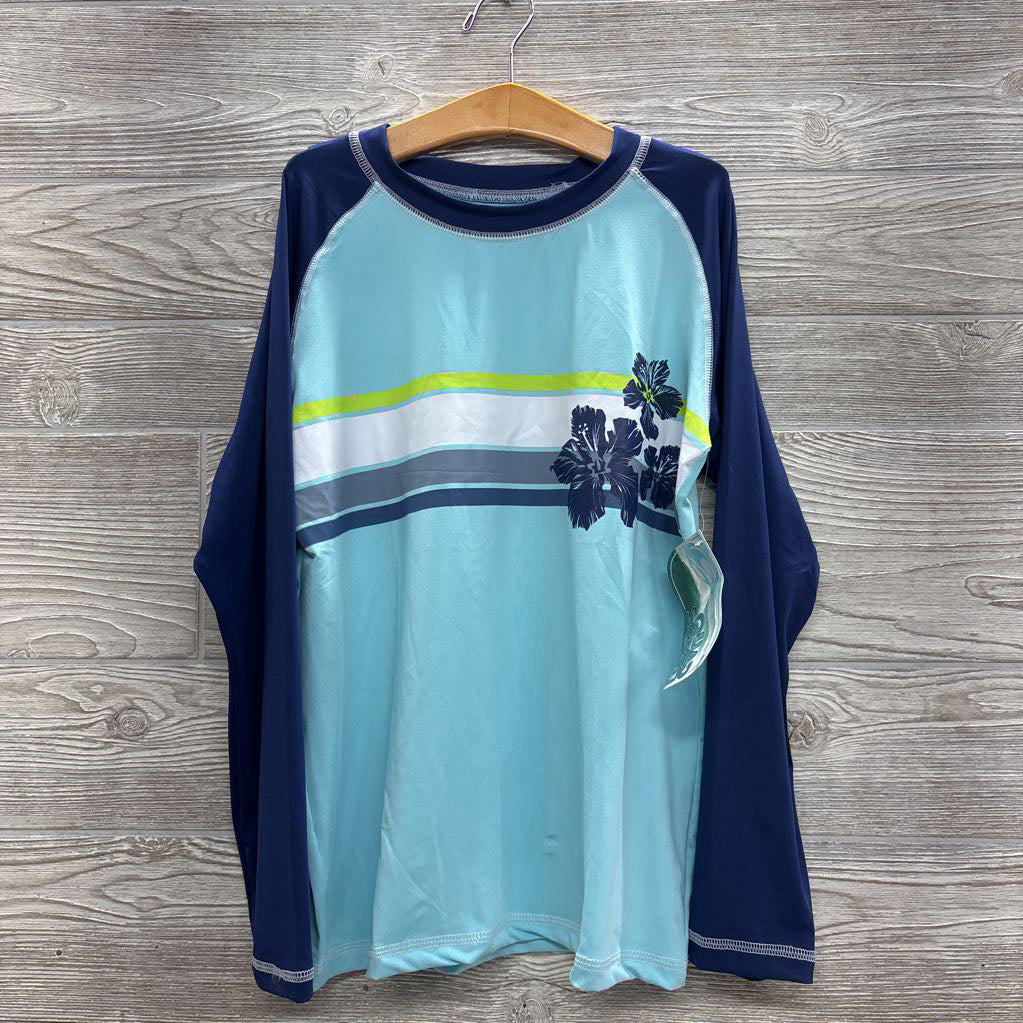NEW LS Swim Shirt Flowers Stripes 12