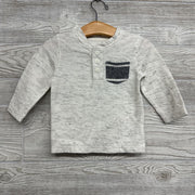 Heathered Henley Pocket Shirt 12M