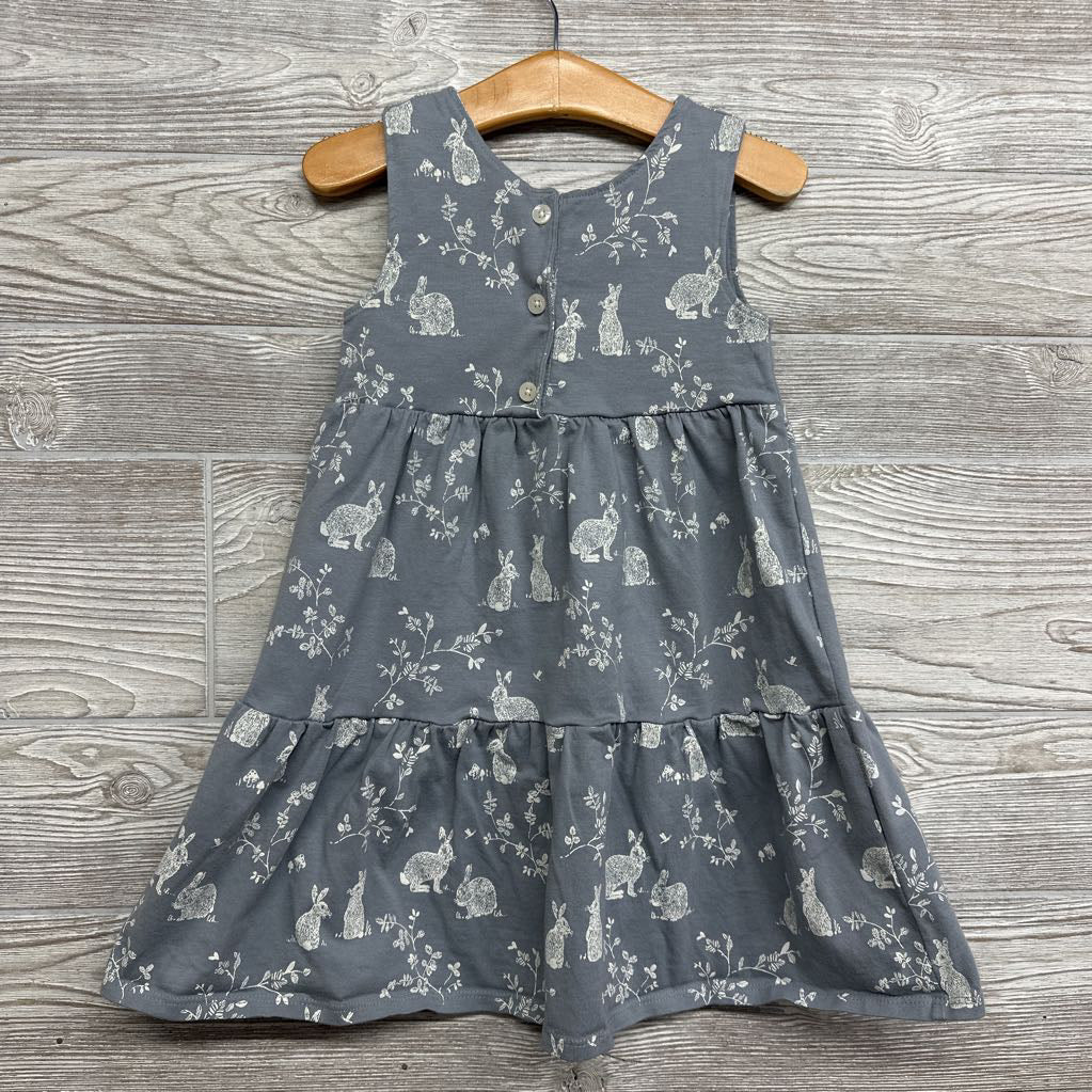 Organic Sleeveless Dress Rabbits 4t
