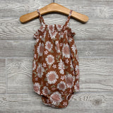 Tank Smocked Romper Flowers 12M