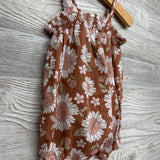 Tank Smocked Romper Flowers 12M