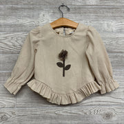 Ribbed LS Shirt Flower Ruffles 18-24M