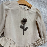 Ribbed LS Shirt Flower Ruffles 18-24M