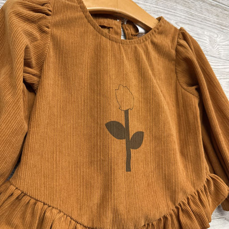 Ribbed LS Shirt Flower Ruffles 18-24M