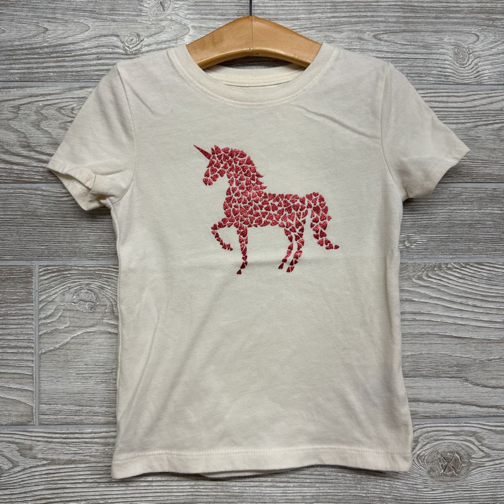 Shirt Unicorn Glitter Hearts 4-5