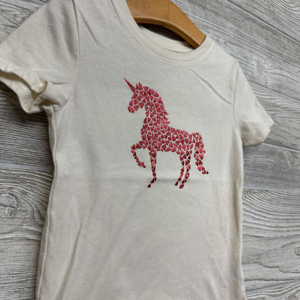 Shirt Unicorn Glitter Hearts 4-5