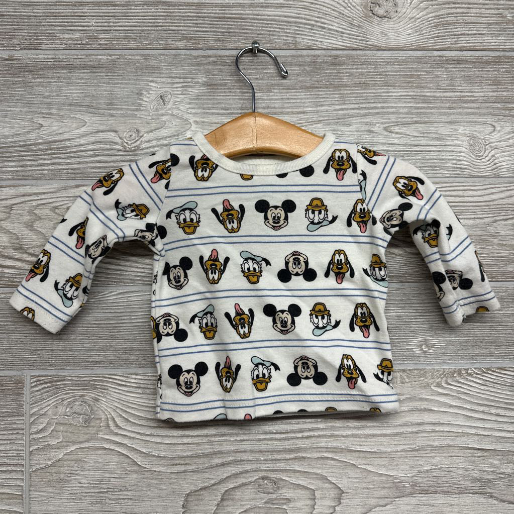 Quilted Overalls & LS Shirt Mickey, Pluto, Donald 0-3M
