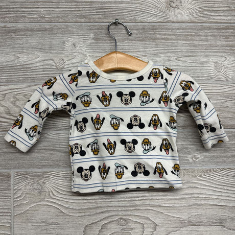 Quilted Overalls & LS Shirt Mickey, Pluto, Donald 0-3M