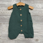 Muslin Shorty Romper Buttons 9M