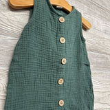 Muslin Shorty Romper Buttons 9M