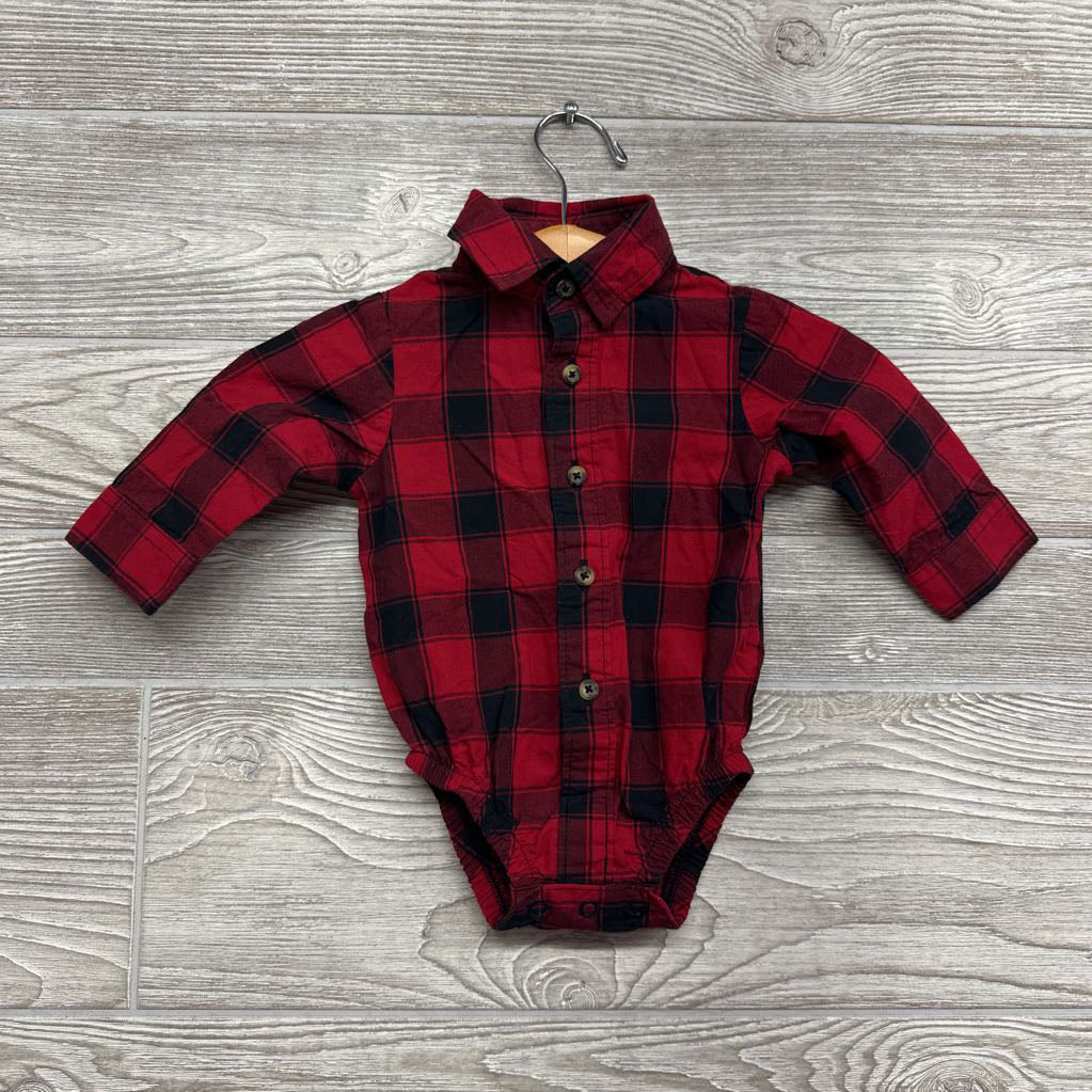 Corduroy Suspender Pants & Buffalo Plaid Button Up Shirt 3M