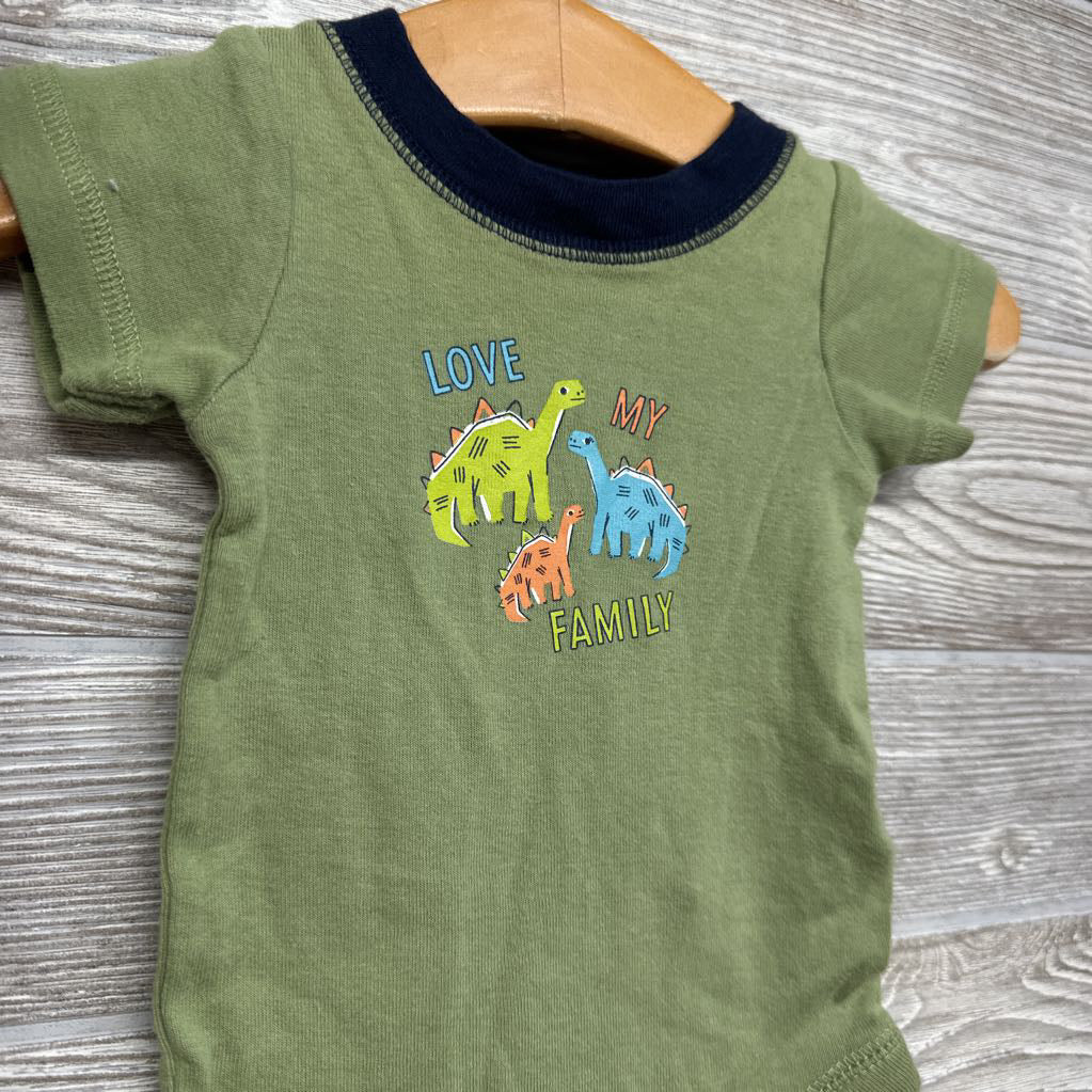 Bodysuit Love My Family Dinosaurs 0-3M