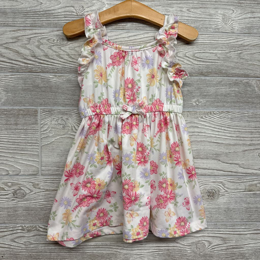Ruffle Strap Dress Flowers 2t