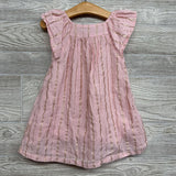 Flutter Sleeve Dress Glitter Stripes 2t