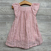 Flutter Sleeve Dress Glitter Stripes 2t